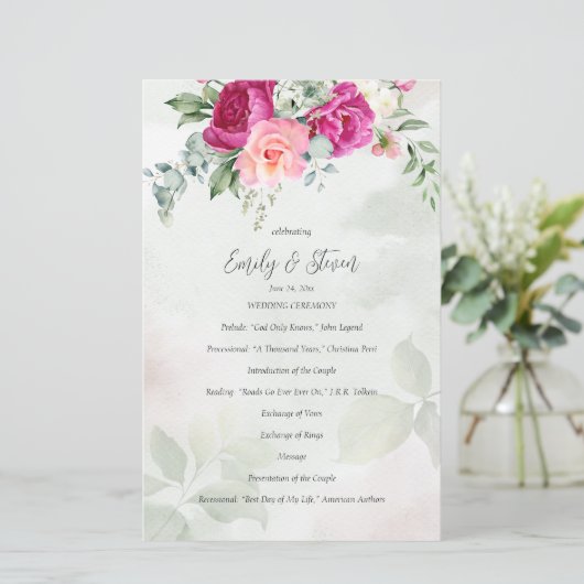 Grüne Eukalyptus magenta Blume (Stehend Vorderseite)