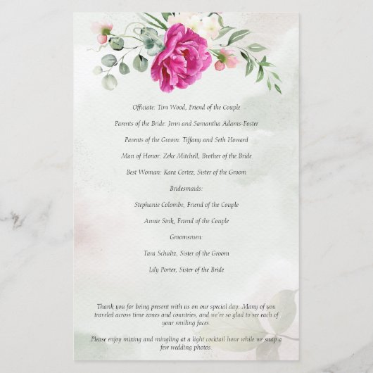 Grüne Eukalyptus magenta Blume (Rückseite)