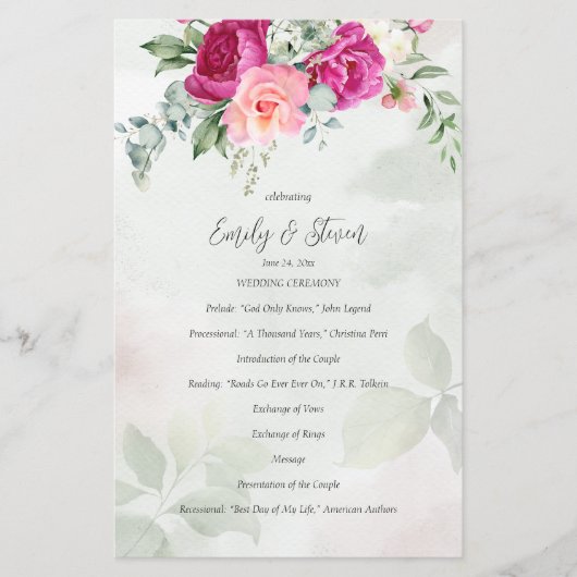 Grüne Eukalyptus magenta Blume (Vorderseite)