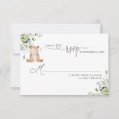 Grüne Eukalyptus mit Babydusche UAWG RSVP Karte (Vorderseite)