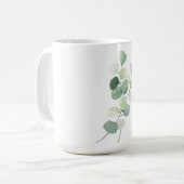 Grüne Eukalyptus-Pastell-Blätter Bettwäsche Kaffeetasse (Vorderseite Links)