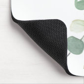 Grüne Eukalyptus-Pastell-Blätter Bettwäsche Mousepad (Ecke)