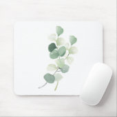 Grüne Eukalyptus-Pastell-Blätter Bettwäsche Mousepad (Mit Mouse)
