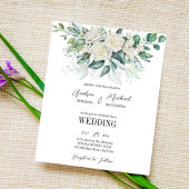 Grüne Eukalyptus Rosen Einladung zur Hochzeit