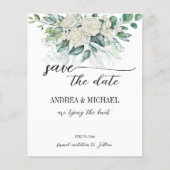 Grüne Eukalyptus-Rosen Save the Date (Vorderseite)