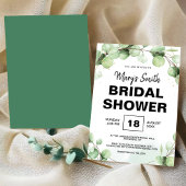 Grüne Eukalyptus-Rustikal-Boho-Elegante Brautparty Einladung