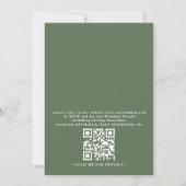 Grüne Eukalyptus-Rustikale Elegante QR-Code-Hochze Einladung (Rückseite)