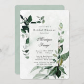 Grüne Eukalyptus Rustikales Brautparty Einladung (Vorne/Hinten)