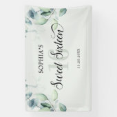 Grüne Eukalyptus Rustikales Süße 16 Banner (Vertikal)