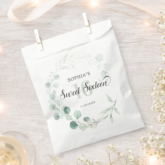 Grüne Eukalyptus Rustikales Süße 16 Geschenktütchen (Ausgeschnitten)