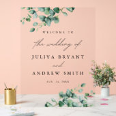 Grüne Eukalyptus-Schrift Hochzeitsempfang Acrylschild (Hochzeit)