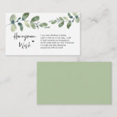 Grüne Eukalyptus, Schwarze Tinte, Flitterwochen Begleitkarte (Vorne/Hinten)