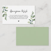 Grüne Eukalyptus, Schwarzer Schriftart, Flitterwoc Begleitkarte (Vorne/Hinten)