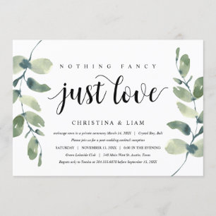 Grüne Eukalyptus, schwarzer Tinte, Hochzeitsfeier Einladung