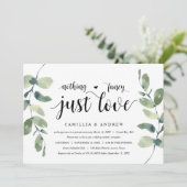 Grüne Eukalyptus, schwarzer Tinte, Hochzeitsfeier Einladung (Stehend Vorderseite)