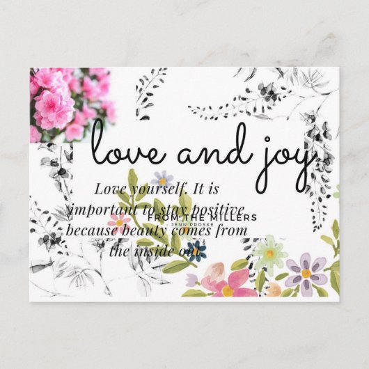 Grüne Eukalyptus, schwarzer Tinte, Hochzeitsfeier Postkarte (Vorderseite)