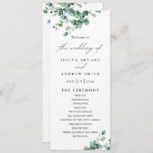 Grüne Eukalyptus-Skript-Hochzeitskarte (Vorne/Hinten)