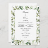 Grüne Eukalyptus Spanish Wedding Einladung (Vorne/Hinten)