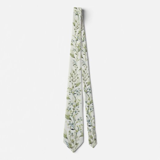 Grüne Eukalyptus Spray Vines Wedding Sage Green Krawatte (Vorderseite)