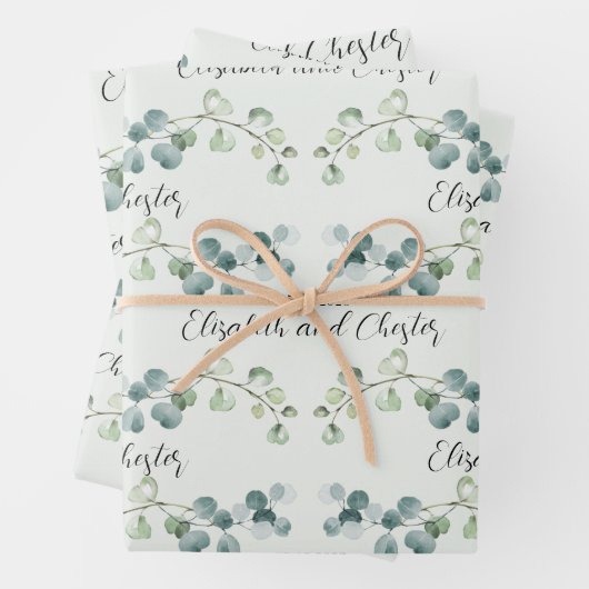 Grüne Eukalyptus Sprig Wedding Branding Geschenkpapier Set (Beispiel)