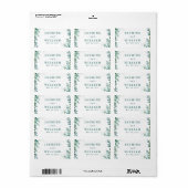 Grüne Eukalyptus Square RahmenWedding Adressaufkleber (Vorne)