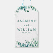 Grüne Eukalyptus Square RahmenWedding Geschenkanhänger (Vorderseite)