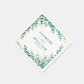 Grüne Eukalyptus Square RahmenWedding Serviette (Ecke)