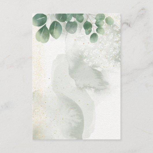 Grüne Eukalyptus und Gold-Details Begleitkarte (Rückseite)