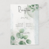 Grüne Eukalyptus- und Gold-Empfang Begleitkarte (Vorderseite)