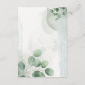 Grüne Eukalyptus- und Gold-Empfang Begleitkarte (Rückseite)