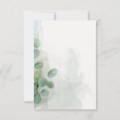 Grüne Eukalyptus- und Goldhochzeit Save The Date (Rückseite)