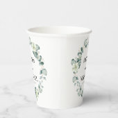 Grüne Eukalyptus Verlasse Grüne Botanische Hochzei Pappbecher (Rechts)