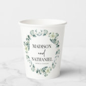 Grüne Eukalyptus Verlasse Grüne Botanische Hochzei Pappbecher (Vorderseite)