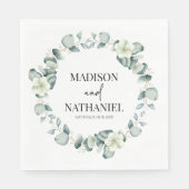 Grüne Eukalyptus Verlasse Grüne Botanische Hochzei Serviette (Vorderseite)
