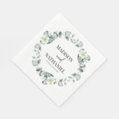 Grüne Eukalyptus Verlasse Grüne Botanische Hochzei Serviette (Ecke)