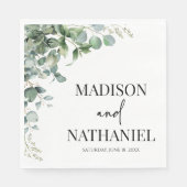 Grüne Eukalyptus Verlasse Grüne Botanische Hochzei Serviette (Vorderseite)