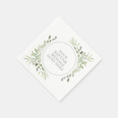 Grüne Eukalyptus Wasserfarbe Taufe Christening Serviette (Ecke)