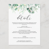 Grüne Eukalyptus Wasserfarben Details Elegante Begleitkarte (Vorderseite)