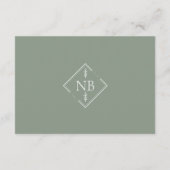 Grüne Eukalyptus Wasserfarben Details Elegante Begleitkarte (Rückseite)