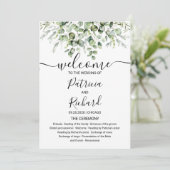 Grüne Eukalyptus Watercolor Hochzeitsprogramm Einladung (Stehend Vorderseite)