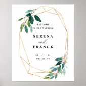 Grüne Eukalyptus Wedding Begrüßungszeichen, Hochze Poster (Vorne)