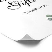 Grüne Eukalyptus Wedding Cards und Gifts Zeichen Poster (Ecke)