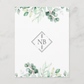 Grüne Eukalyptus Wedding Details Zeitleiste Begleitkarte (Rückseite)