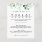 Grüne Eukalyptus Wedding Details Zeitleiste Begleitkarte (Vorderseite)