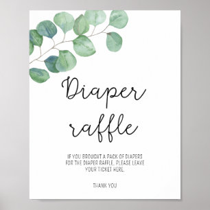 Grüne Eukalyptus - Windel-Raffle-Poster Poster