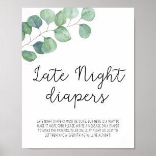 Grüne Eukalyptus - Windeln für die späte Nacht Poster