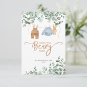 Grüne Eukalyptus Wir können frühzeitig Baby Dusche Dankeskarte (Stehend Vorderseite)