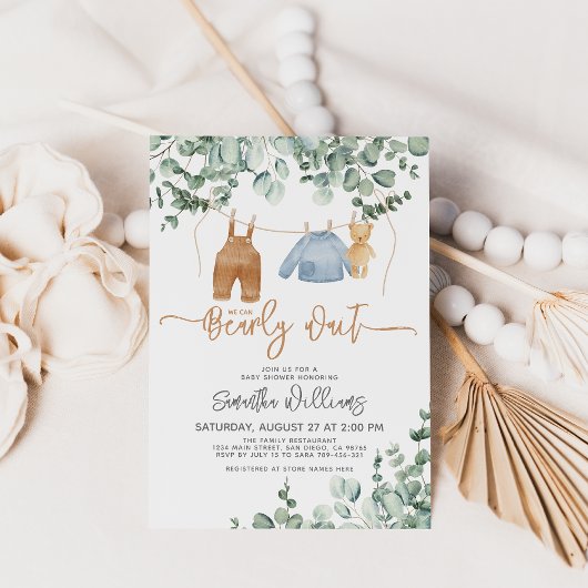 Grüne Eukalyptus Wir können frühzeitig Baby Dusche Einladung