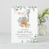 Grüne Eukalyptus Wir können frühzeitig Baby Dusche Einladung (Stehend Vorderseite)