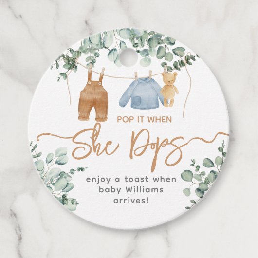 Grüne Eukalyptus Wir können frühzeitig Baby Dusche Geschenkanhänger (Vorderseite)